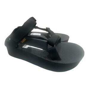 Teva Womens Flatform Universal Sandals Black Adjustable Strap Size 11 Lightweigh
